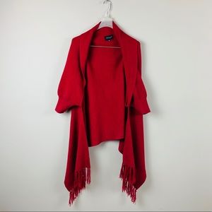 b. Boutique beautiful Deep Red Sweater Shawl